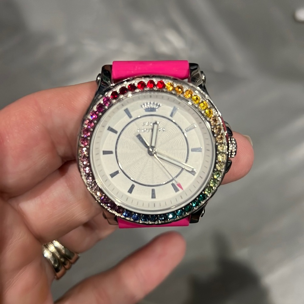 Juicy couture pink watch with rhinestones